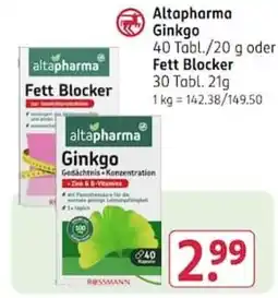 Rossmann altapharma Ginkgo Angebot