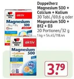 Rossmann Doppelherz Magnesium 500 + Calcium + Kalium Angebot