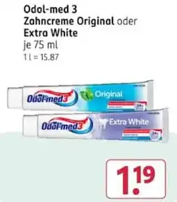 Rossmann Odol-med 3 Zahncreme Original oder Extra White Angebot