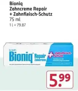Rossmann Bioniq Zahncreme Repair + Zahnfleisch-Schutz Angebot
