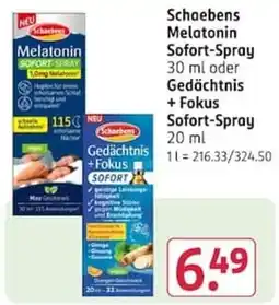 Rossmann Schaebens Melatonin Sofort-Spray Angebot