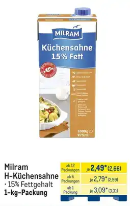 METRO Milram H-Küchensahne Angebot