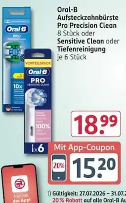 Rossmann Oral-B Aufsteckzahnbürste Pro Precision Clean Angebot