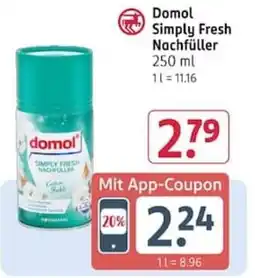 Rossmann Domol Simply Fresh Nachfüller Angebot