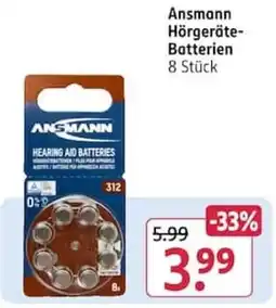 Rossmann Ansmann Hörgeräte-Batterien Angebot