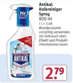 Rossmann Antikal Kalkreiniger Spray Angebot