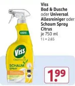 Rossmann Viss Bad & Dusche oder Universal Allesreiniger oder Schaum Spray Citrus Angebot
