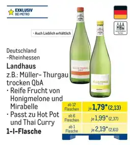 METRO Landhaus Müller-Thurgau trocken QbA Angebot