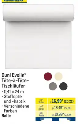 METRO Duni Evolin® Tête-à-Tête-Tischläufer Angebot