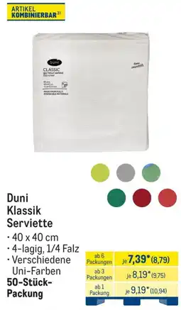 METRO Duni Klassik Serviette Angebot