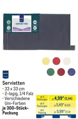 METRO Servietten Angebot