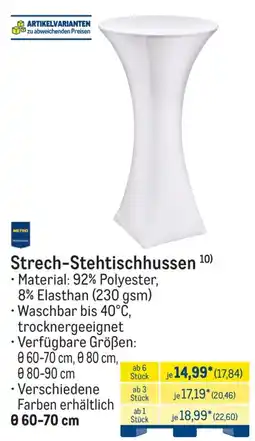 METRO Strech-Steh-tischhussen Angebot