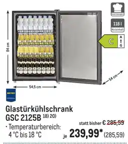 METRO Glastürkühlschrank GSC 2125B Angebot