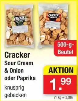 Zimmermann Cracker Sour Cream & Onion oder Paprika Angebot