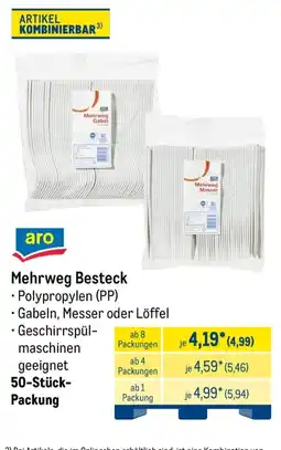 METRO aro Mehrweg Besteck Angebot