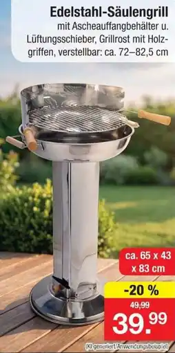 Zimmermann Edelstahl-Säulengrill Angebot