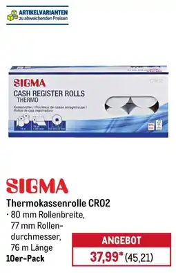 METRO SIGMA Thermokassenrolle CR02 Angebot