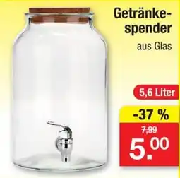 Zimmermann Getränke-spender aus Glas Angebot