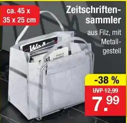 Zimmermann Zeitschriften-sammler aus Filz, mit Metall-gestell Angebot