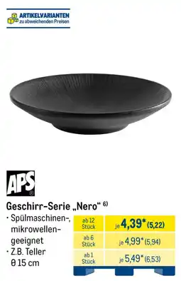 METRO Geschirr-Serie „Nero“ 6) APS Angebot