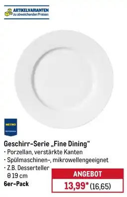 METRO Geschirr-Serie „Fine Dining“ Angebot