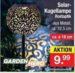 Zimmermann Solar-Kugellampe Rostoptik aus Metall Angebot