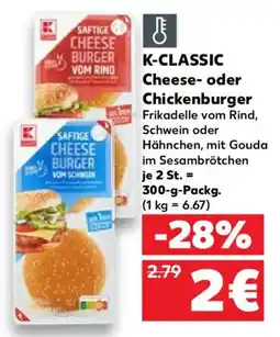 Kaufland K-CLASSIC Cheese- oder Chickenburger Angebot