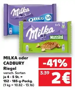 Kaufland MILKA oder CADBURY Riegel Angebot