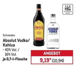 METRO Absolut Vodka/Kahlua Angebot