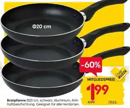 Rusta Bratpfanne Ø20 cm, schwarz. Aluminium, Antihaftbeschichtung. Geeignet für alle Herdarten. Angebot