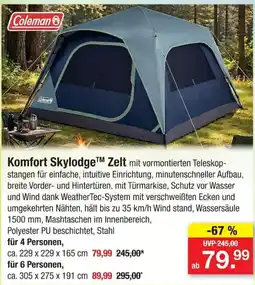 Zimmermann Coleman Komfort Skylodge Zelt Angebot