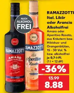 Kaufland RAMAZZOTTI Ital. Likör oder Arancia Alkoholfrei Angebot
