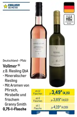 METRO Vollmer Riesling QbA Angebot