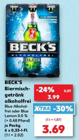 Kaufland BECK'S Biermischgetränk alkoholfrei Blue Angebot