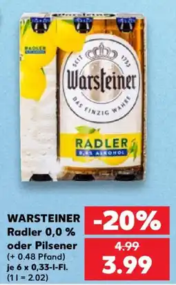 Kaufland WARSTEINER Radler 0,0 % Angebot