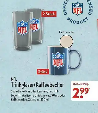 Aldi Nord Nfl Trinkgläser Kaffeebecher Angebot