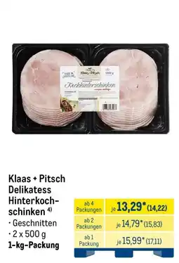 METRO Klaas + Pitsch Delikatess Hinterkochschinken Angebot