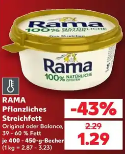Kaufland Rama Pflanzliches Streichfett Angebot