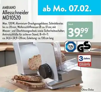 Aldi Nord Ambiano Allesschneider Md10520 Angebot