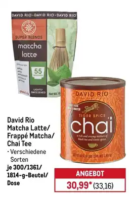 METRO David Rio Matcha Latte/ Frappé Matcha/ Chai Tee Angebot
