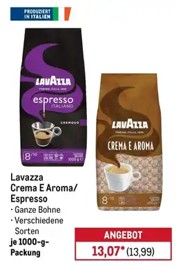 METRO Lavazza Crema E Aroma/Espresso Angebot