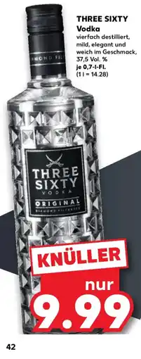 Kaufland THREE SIXTY Vodka Angebot