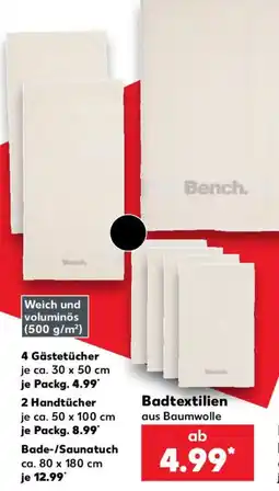 Kaufland Badtextilien aus Baumwolle Angebot