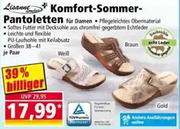 Norma Lisanne Komfort-Sommer-Pantoletten für Damen Angebot