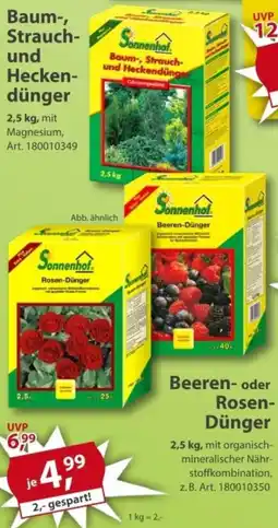 Sonderpreis Baumarkt Sonnenhof Baum-, Strauch- und Heckendünger Angebot