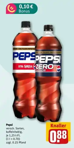 REWE Pepsi versch. Sorten, koffeinhaltig Angebot