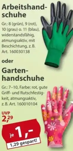 Sonderpreis Baumarkt Arbeitshandschuhe oder Gartenhandschuhe Angebot