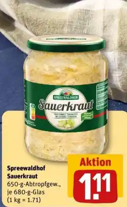 REWE Spreewaldhof Sauerkraut Angebot