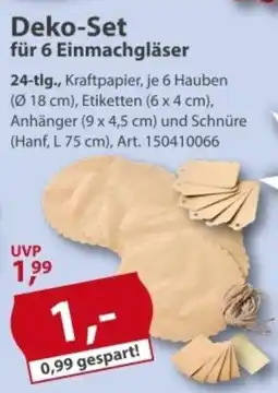Sonderpreis Baumarkt Deko-Set für 6 Einmachgläser Angebot