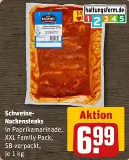 REWE Schweine-Nackensteaks in Paprikamarinade, XXL Family Pack, SB-verpackt Angebot